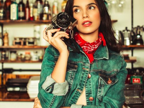 Woman Holding Black Dslr Camera