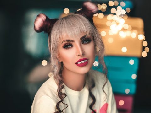 Woman Wearing White Crew-neck Top