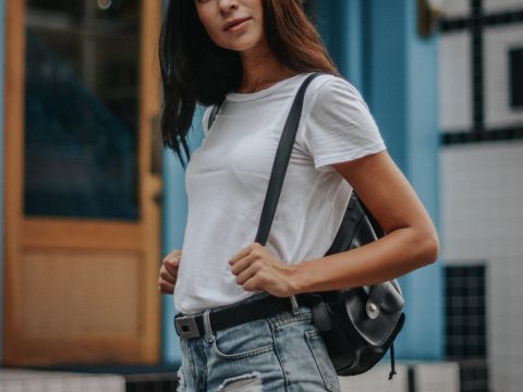 Woman in White Shirt Standing Photo