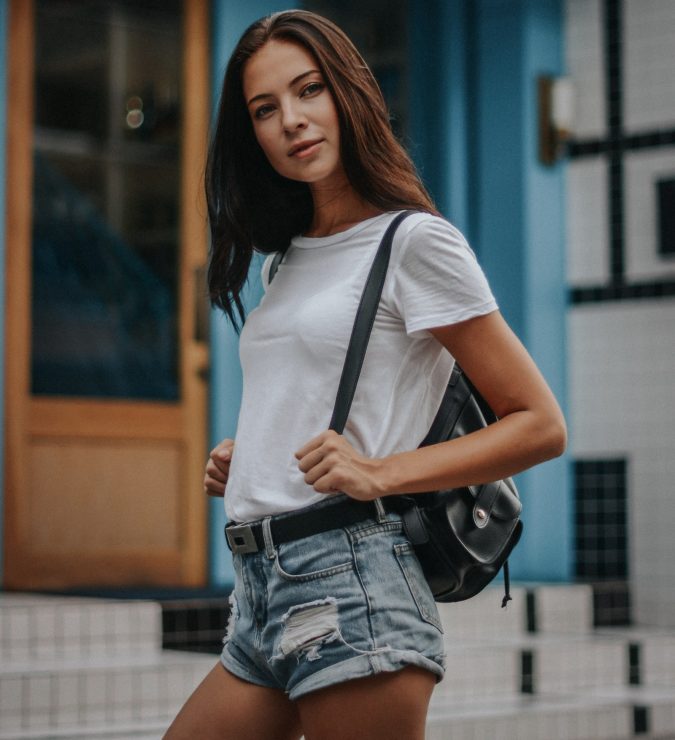 Woman in White Shirt Standing Photo