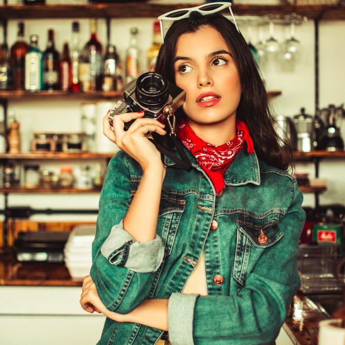 Woman Holding Black Dslr Camera