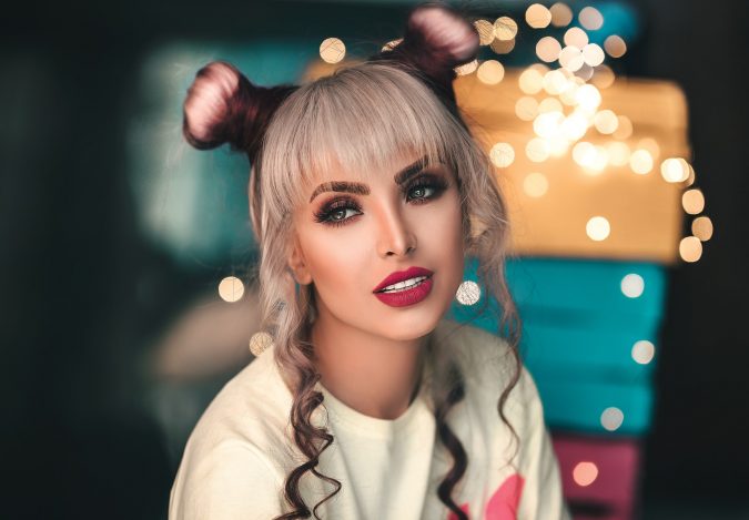 Woman Wearing White Crew-neck Top