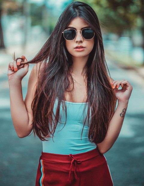 Woman Holding Her Hair